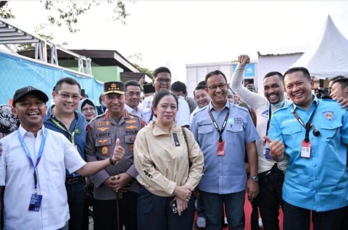 Anies bersama Ketua DPR dan sejumlah elit saat menyaksikan balap Formula E di Ancol, Jakarta Utara, Sabtu (4/6). Foto Isntagram Anies Baswedan