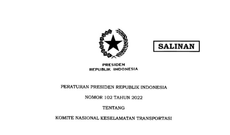 Presiden Terbitkan Perpres 102/2022 tentang KNKT