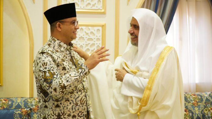 Anies Baswedan Bertemu Sekjen Liga Muslim Dunia, Muhammad bin Abdul Karim Issa di Sekretariat Muslim World League di Jeddah, Arab Saudi | Foto: Ist.